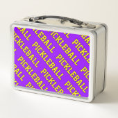 Geel getegelde schuine PICKLEBALL op felle Paarse (Achterkant)