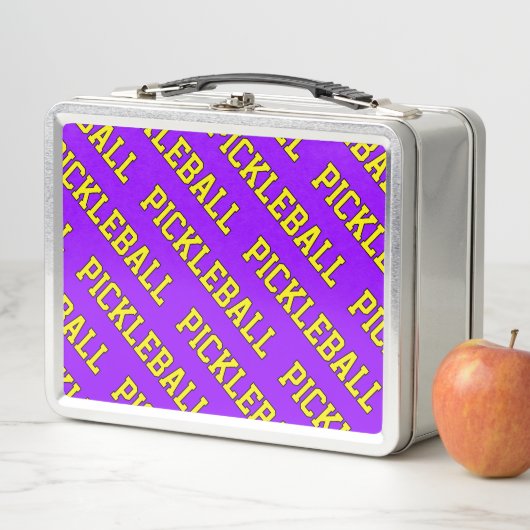 Geel getegelde schuine PICKLEBALL op felle Paarse (In situ)