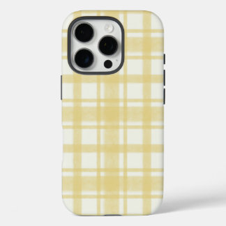 Geel getextureerde gele gingham plaid telefoonhoes iPhone 16 pro hoesje