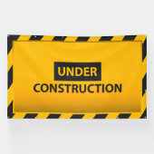 Geel Gevaar Groot Onder Constructie Spandoek (Horizontaal)