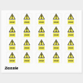 Geel Gevarenbord Vierkante Sticker (Vel)
