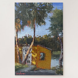 Geel Geviste Shack Impressionistic Uitdaging Legpuzzel