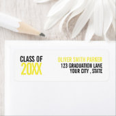 Geel gewaagd afstuderen aangepast JAAR Etiket (Insitu)