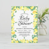 Geel geweldige limonade baby shower kaart (Staand voorkant)