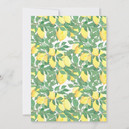 Geel geweldige limonade baby shower kaart (Achterkant)