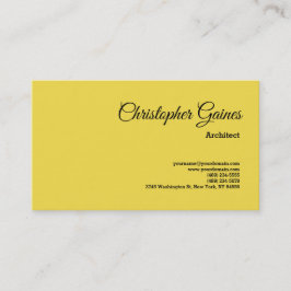 Geel Gewoon Architect Klassieke Professioneel Visitekaartje