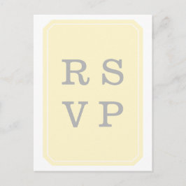 Geel gewoon legant bruiloft RSVP Briefkaart