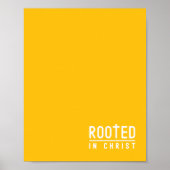 Geel Geworteld Christelijk Geloof Quote Poster (Voorkant)