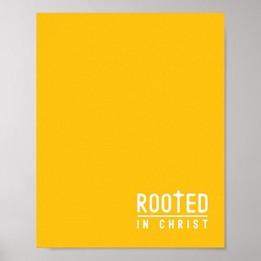 Geel Geworteld Christelijk Geloof Quote Poster (Voorkant)