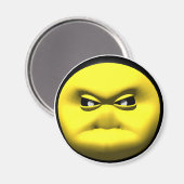 Geel gezicht dat boos is. magneet (Voorkant / Achterkant)