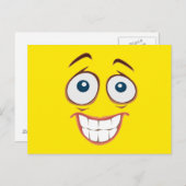 Geel gezicht met barrasse glimlach briefkaart (Voorkant / Achterkant)