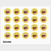 Geel gezicht ronde sticker (Vel)