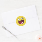 Geel gezicht ronde sticker (Envelop)