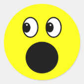 Geel gezicht ronde sticker (Voorkant)