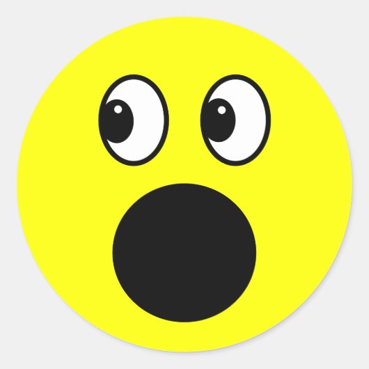 Geel gezicht ronde sticker (Voorkant)