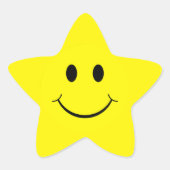 Geel gezicht Star Shape Stickers (Voorkant)