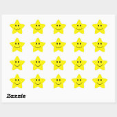 Geel gezicht Star Shape Stickers (Vel)