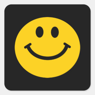 Geel gezicht vierkante sticker