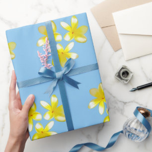 Geel gif op gistblauw, verpakt papier