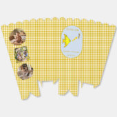 Geel Gingham 1e Verjaardag 3 Foto Favor Doos Bedankdoosjes (Ongevouwen)