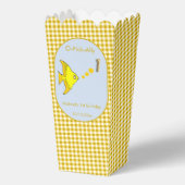 Geel Gingham 1e Verjaardag 3 Foto Favor Doos Bedankdoosjes (Voorkant)