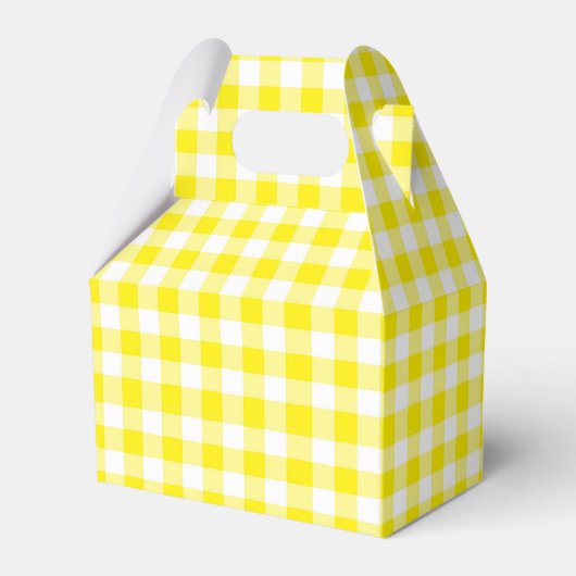 Geel Gingham Bedankdoosjes (Voorkant Zijde)