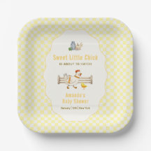 Geel Gingham Boerderij Verse Kuikens Baby Shower 