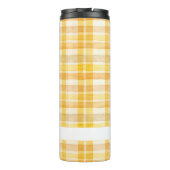 Geel Gingham Bruin Aardappel Custom Thermische Tum Thermosbeker (Achterkant)