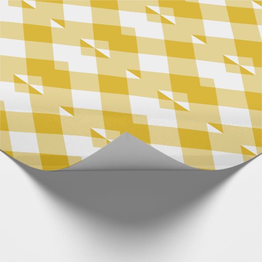 Geel Gingham Cadeaupapier (Hoek)