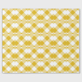 Geel Gingham Cadeaupapier (Vlak)