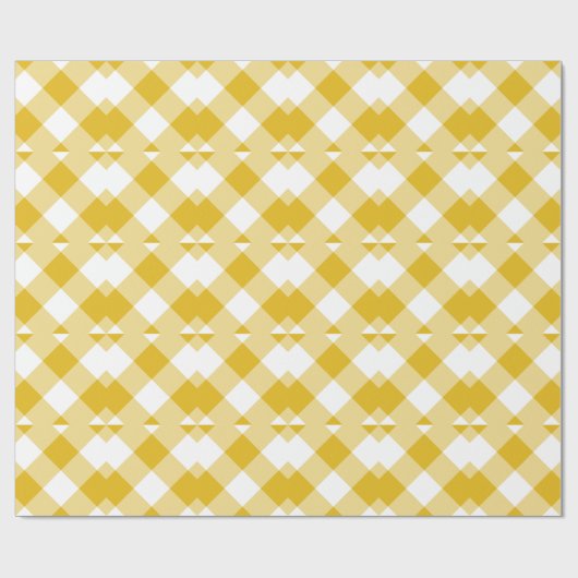 Geel Gingham Cadeaupapier (Vlak)