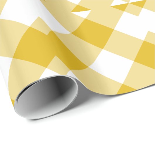 Geel Gingham Cadeaupapier (Rol Hoek)