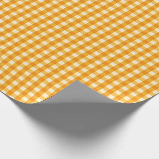 Geel Gingham Cadeaupapier (Hoek)
