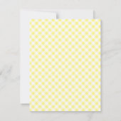 Geel Gingham Check Personal Stationery Note Kaart (Achterkant)