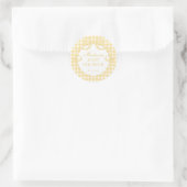 Geel Gingham Coquette Strik Baby Shower Sticker (Tas)