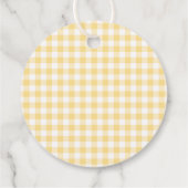 Geel Gingham Coquette Strik Bruidsmeisjesfeest Cir Bedankjes Labels (Achterkant)