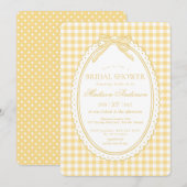 Geel Gingham Coquette Strik Bruidsmeisjesfeest Kaart (Voorkant / Achterkant)
