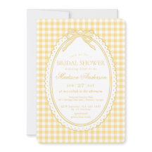 Geel Gingham Coquette Strik Bruidsmeisjesfeest