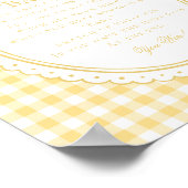 Geel Gingham Coquette Strik Doe Niet Baby Spel Poster (Hoek)
