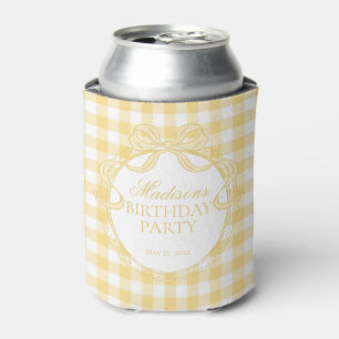Geel Gingham Coquette Strik Verjaardagsfeest Favor Blikjeskoeler