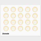 Geel Gingham Coquette Strikte Doop Favor Ronde Sticker (Vel)