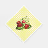 Geel gingham en aardbeien Lunch Paper Napkin Servet (Hoek)