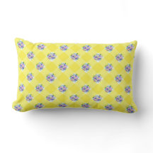 Geel Gingham en Paars Blauwe Bloemen Landelijk