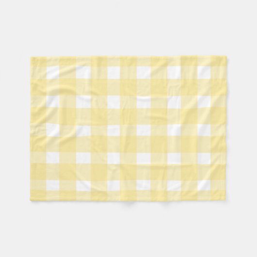 Geel Gingham Fleece Deken (Voorkant (Horizontaal))