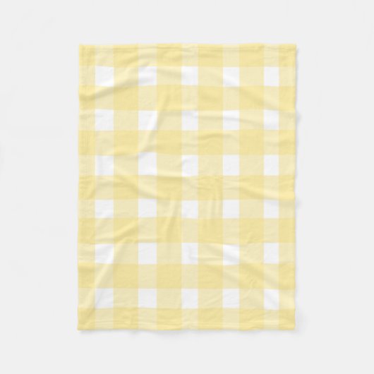 Geel Gingham Fleece Deken (Voorkant)