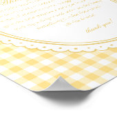 Geel Gingham Flirterige Strik Luier Gedachten Baby Poster (Hoek)