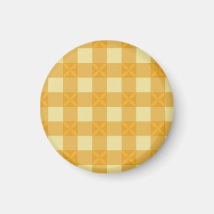 Geel Gingham & Gele Bloemblaadjes Magneet