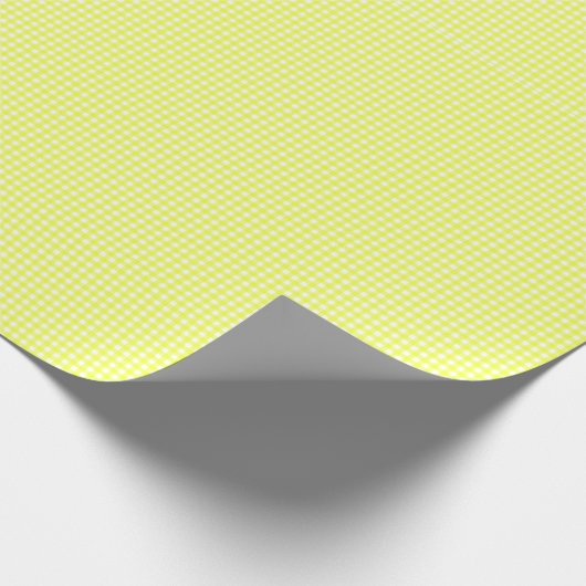 Geel Gingham geruit inpakpapier (Hoek)