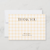 Geel Gingham Geslacht Neutraal Bedankkaart (Voorkant)