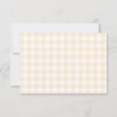 Geel Gingham Geslacht Neutraal Bedankkaart (Achterkant)